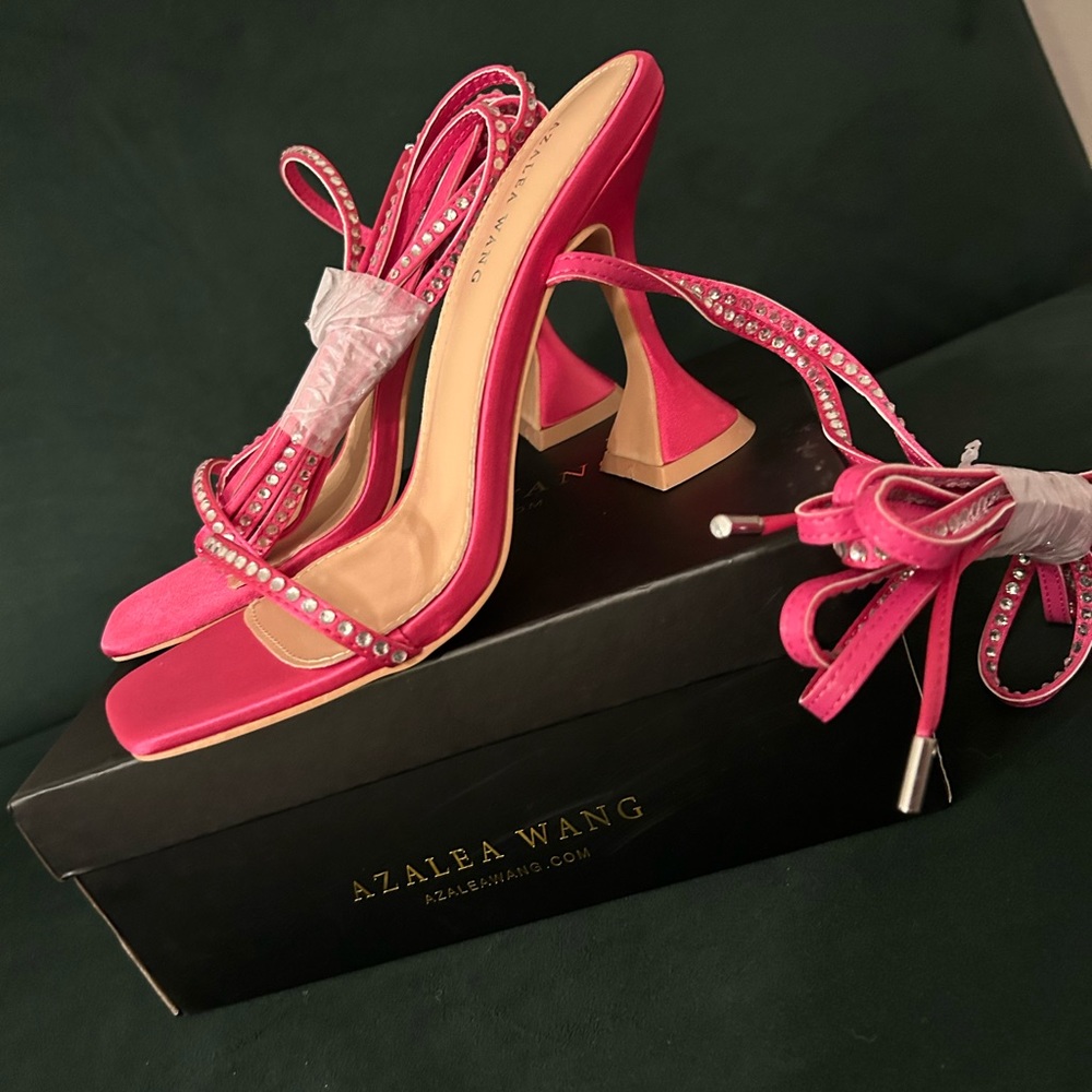 Silky satin Azalea Wang Strappy Heels